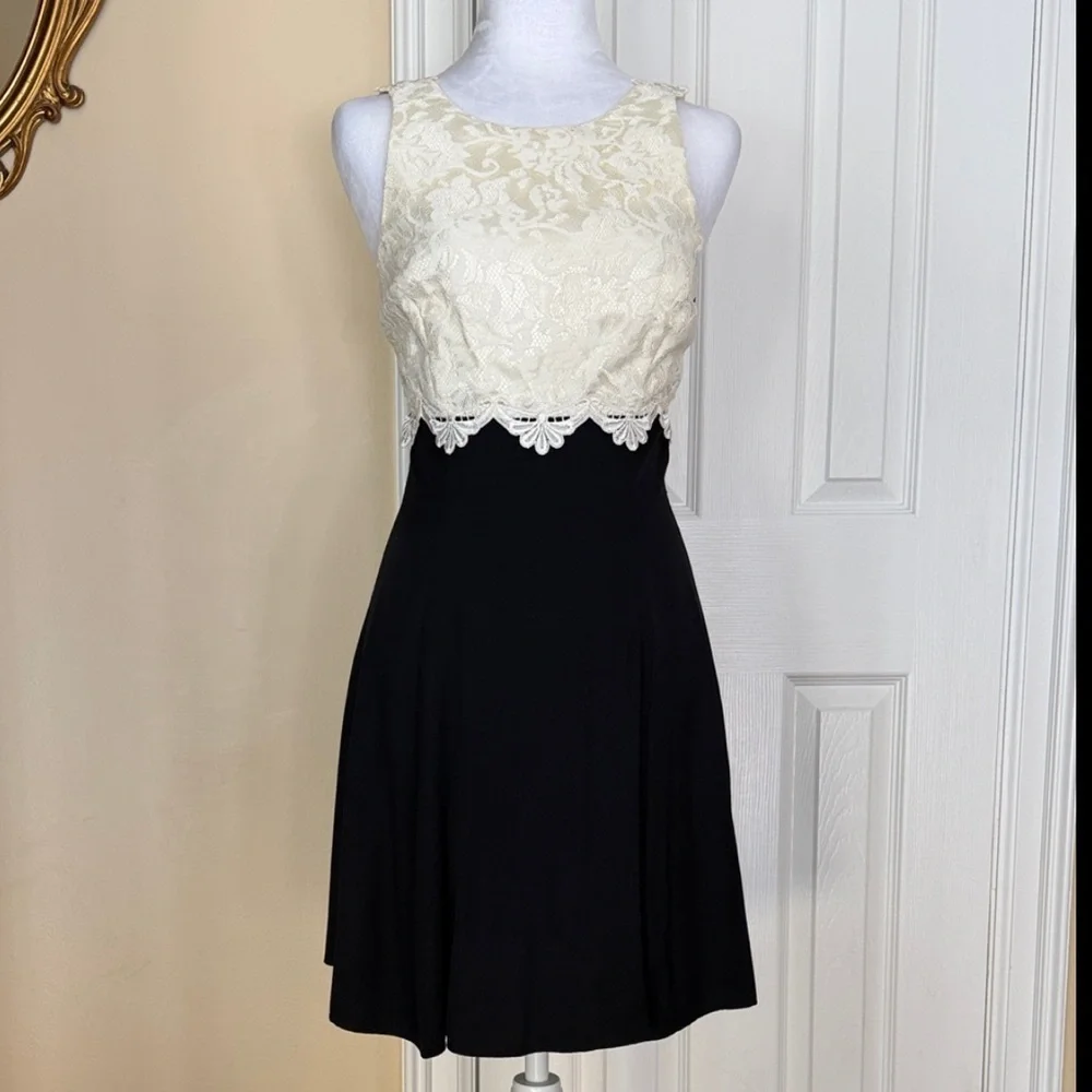 Gunne Sax Jessica McClintock Vintage Cocktail Dress Sleeveless Lace USA made 5/6 - Picture 1 of 9